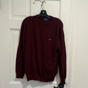 Vineyard Vines Red Crewneck Sweater Timeless Knit Design